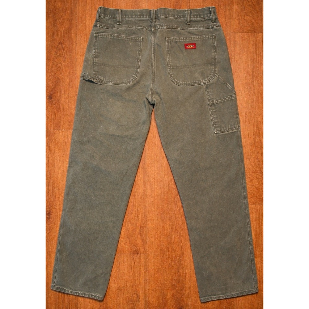 Dickies Men's Carpenter Work Pants 32x30 Relaxed Fit Grey Canvas 100% Cotton